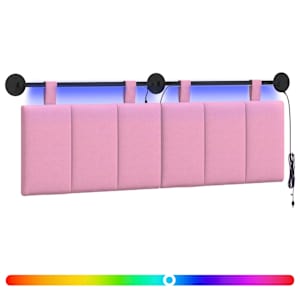 Závěsné čelo postele S LED osvětlením Růžová Textil - obrázek 2