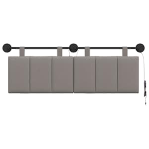 Závěsné čelo postele S LED osvětlením Taupe Textil - obrázek 6