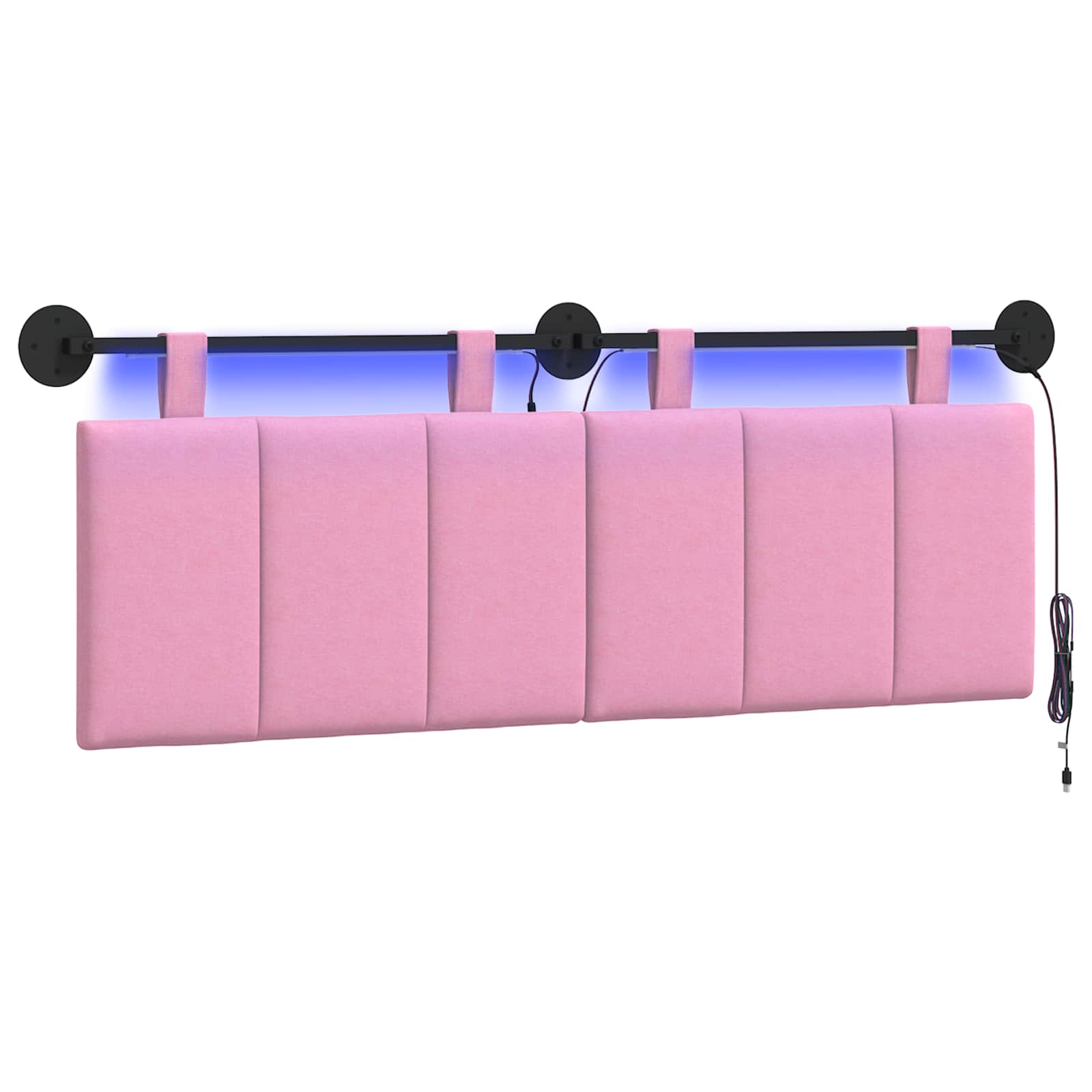 vidaXL Hangend hoofdbord Roze Fluweel, foto 3