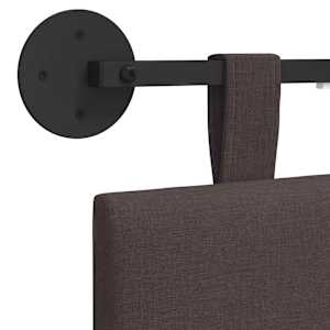 Závěsné čelo postele S LED osvětlením Tmavě hnědá Textil - obrázek 10