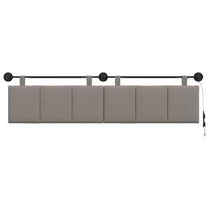 Závěsné čelo postele S LED osvětlením Taupe Textil - obrázek 6