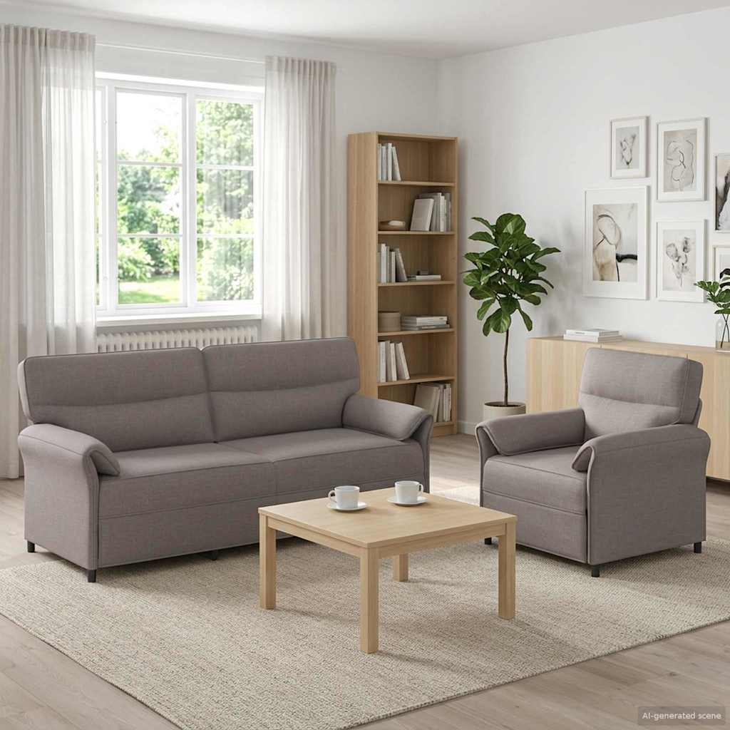 vidaXL Kavčna garnitura 2 kos Taupe Blago