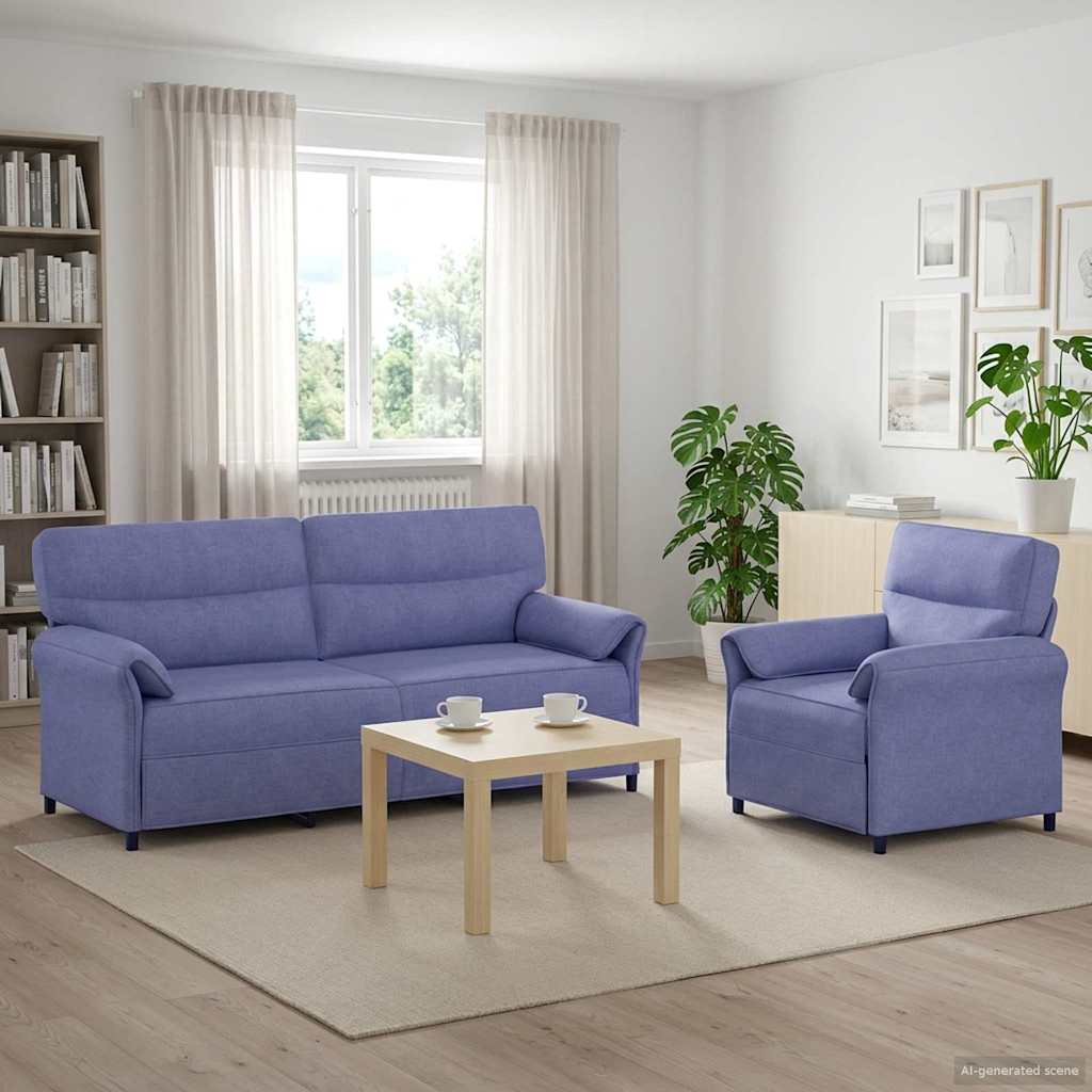 vidaXL Sofa Set 2 stk. Jeans blau Stoff