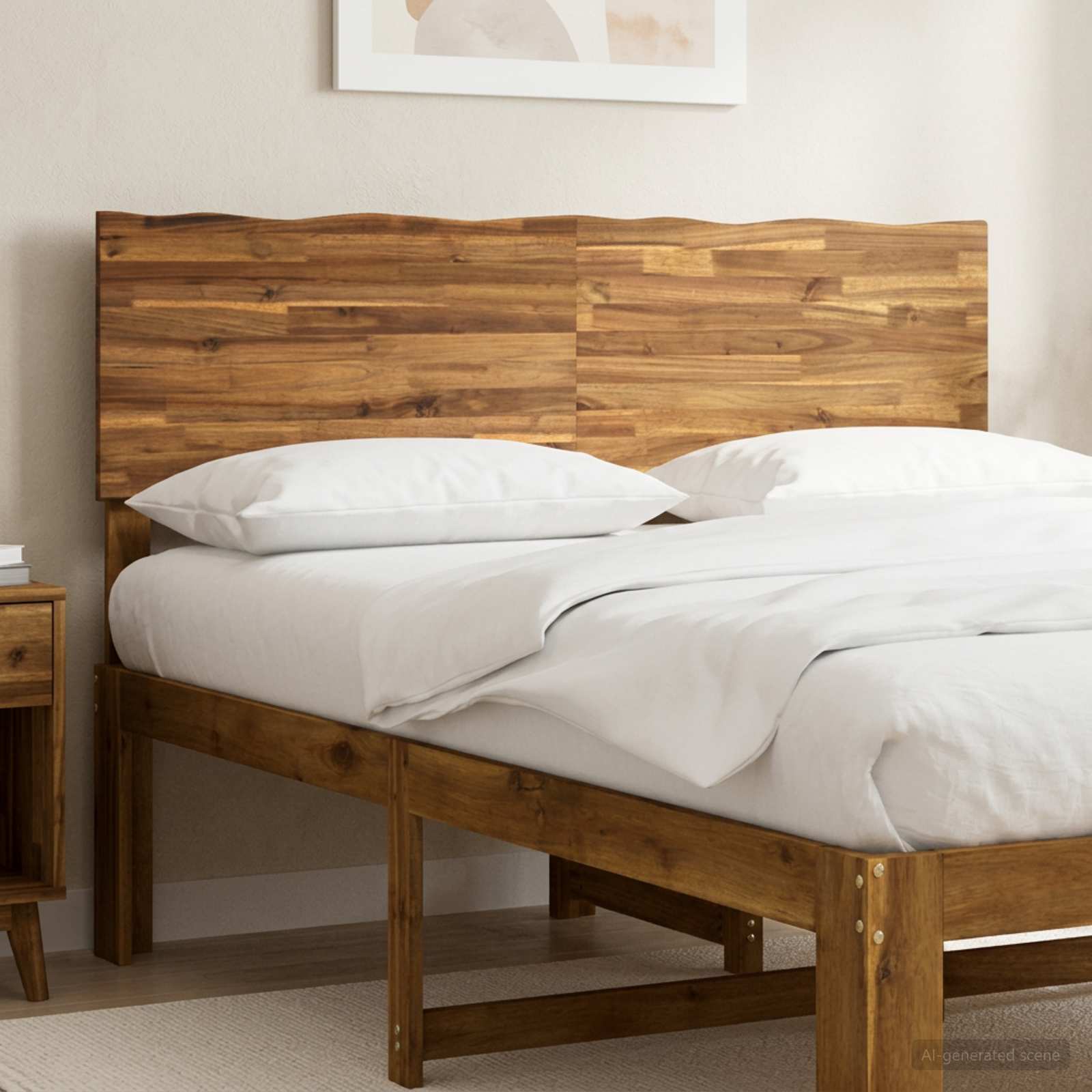 Luonnollinenreunainen sängynpääty ROSTOCK Luonnollinen 120 cm
