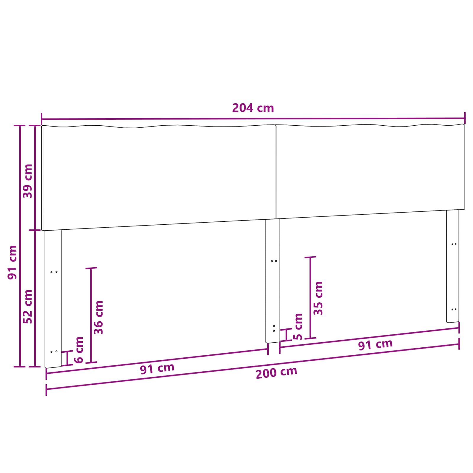 Luonnonreunainen sängynpääty ROSTOCK Luonnollinen 200 cm - Image 7