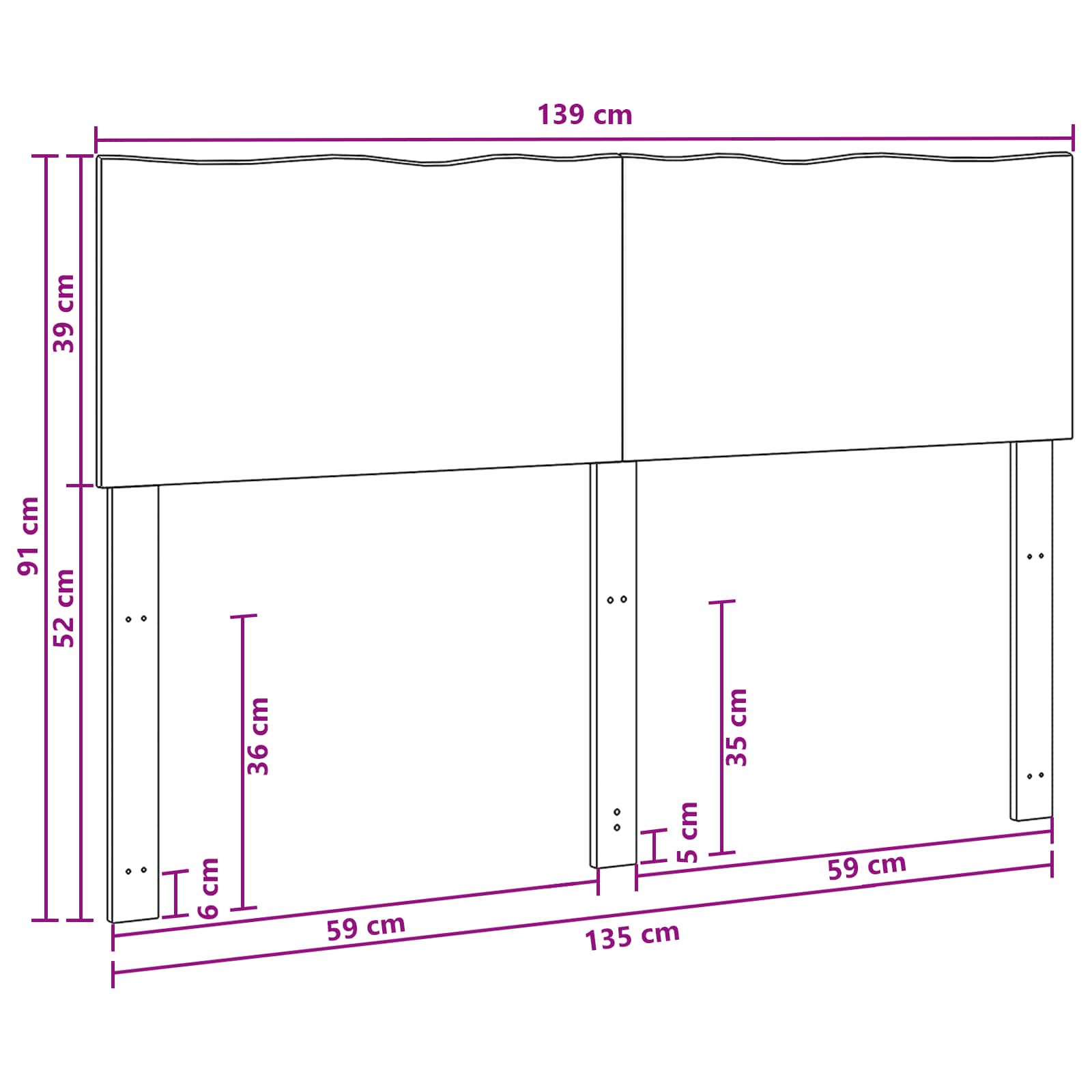 Luonnonreunainen sängynpääty ROSTOCK Tumma ruskea 135 cm - Image 7