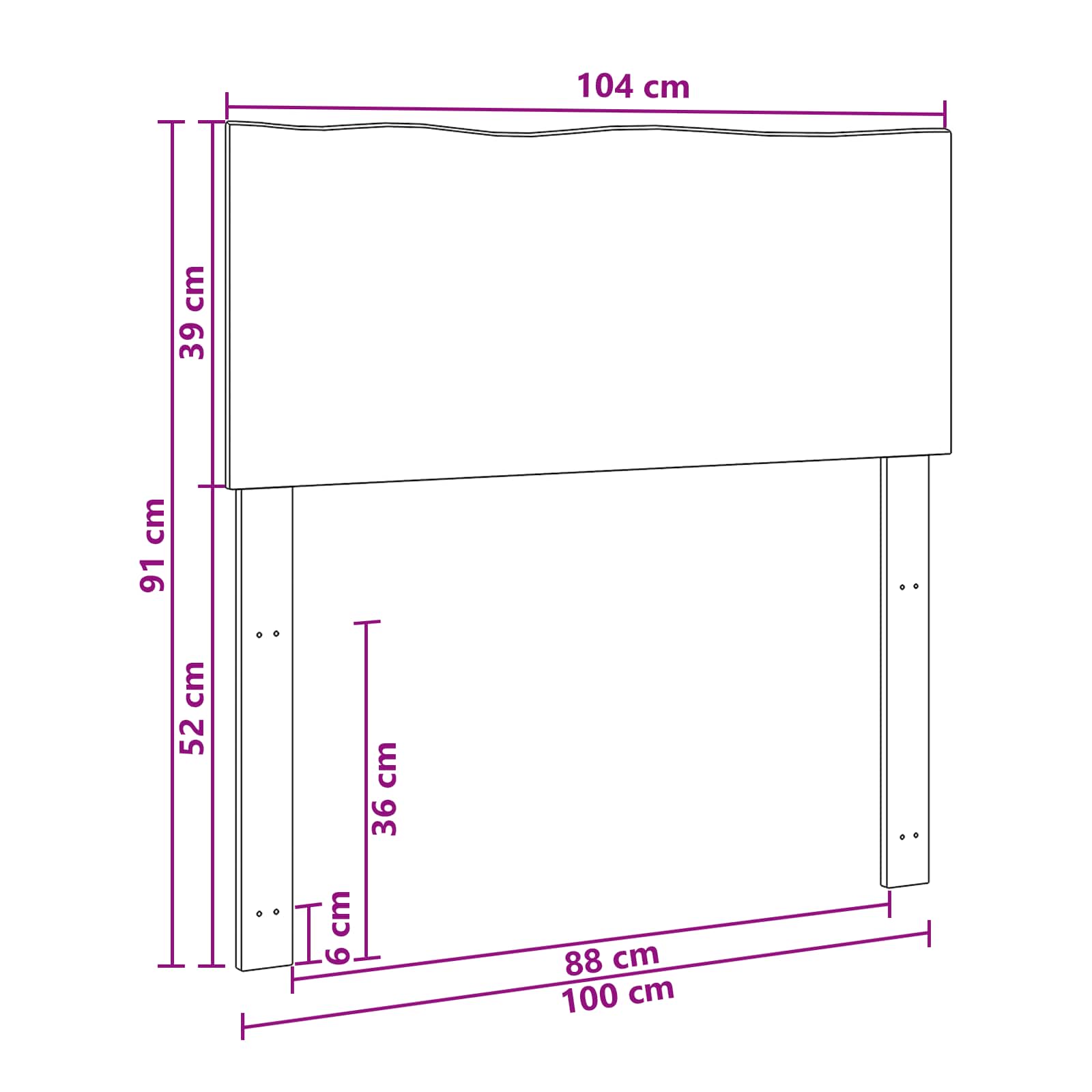 Luonnonreunainen sängynpääty ROSTOCK valkoinen 100 cm - Image 7