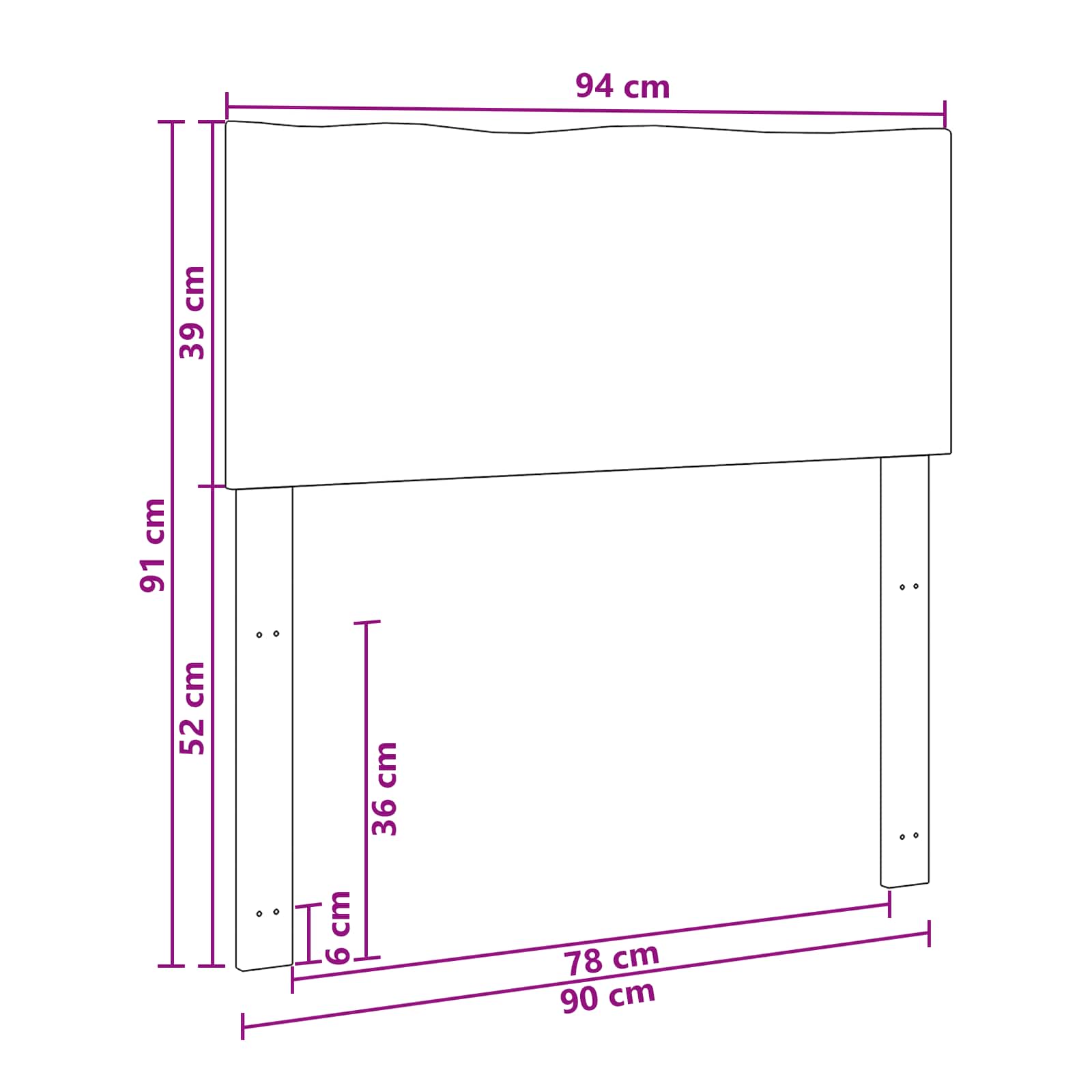 Luonnonreunainen sängynpääty ROSTOCK valkoinen 90 cm - Image 7