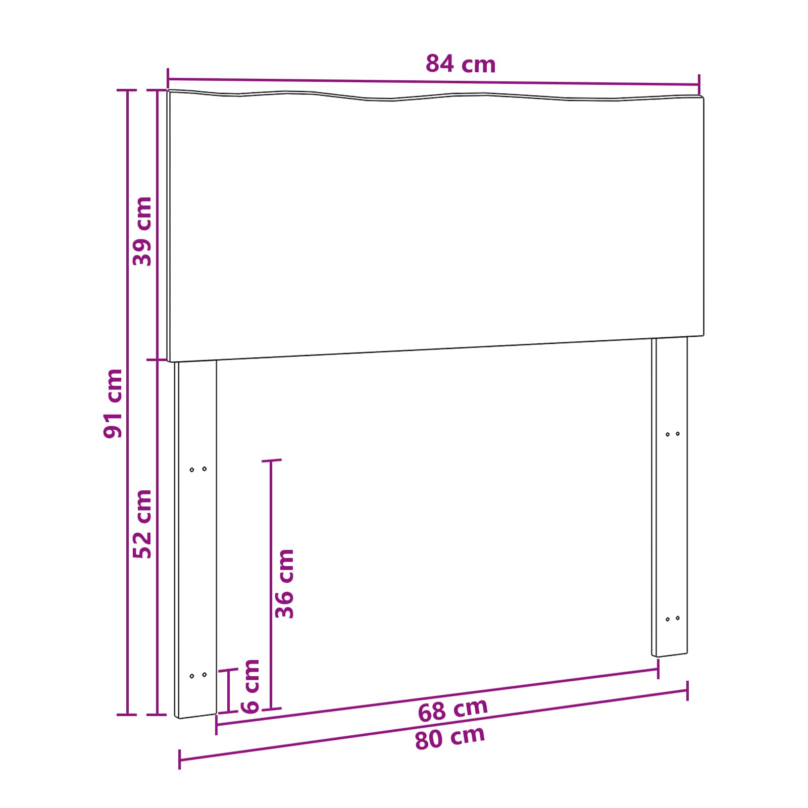 Luonnonreunainen sängynpääty ROSTOCK valkoinen 80 cm - Image 7