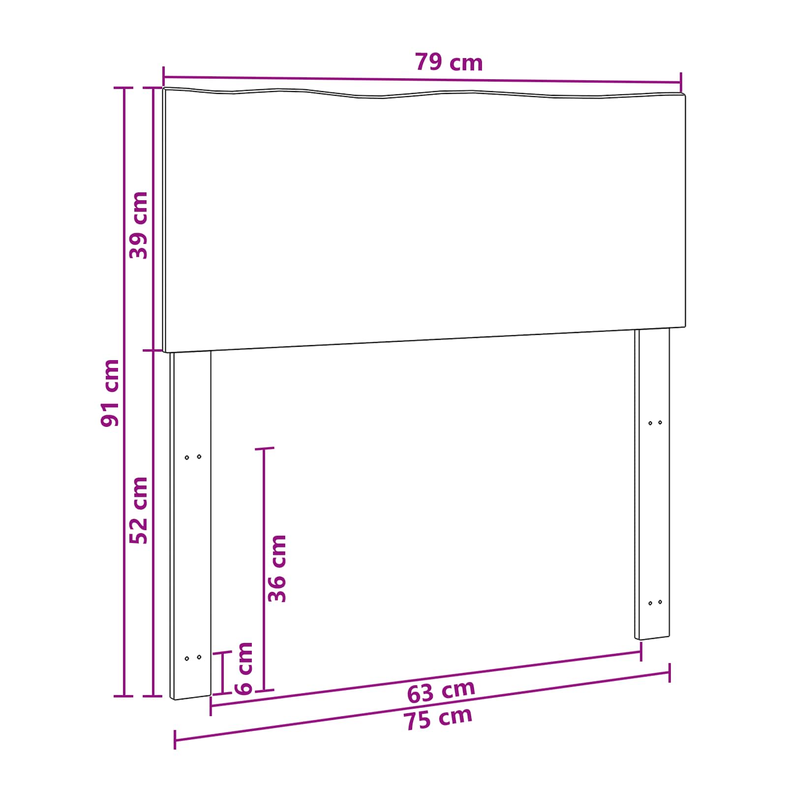 Luonnonreunainen sängynpääty ROSTOCK Tumma ruskea 75 cm - Image 7