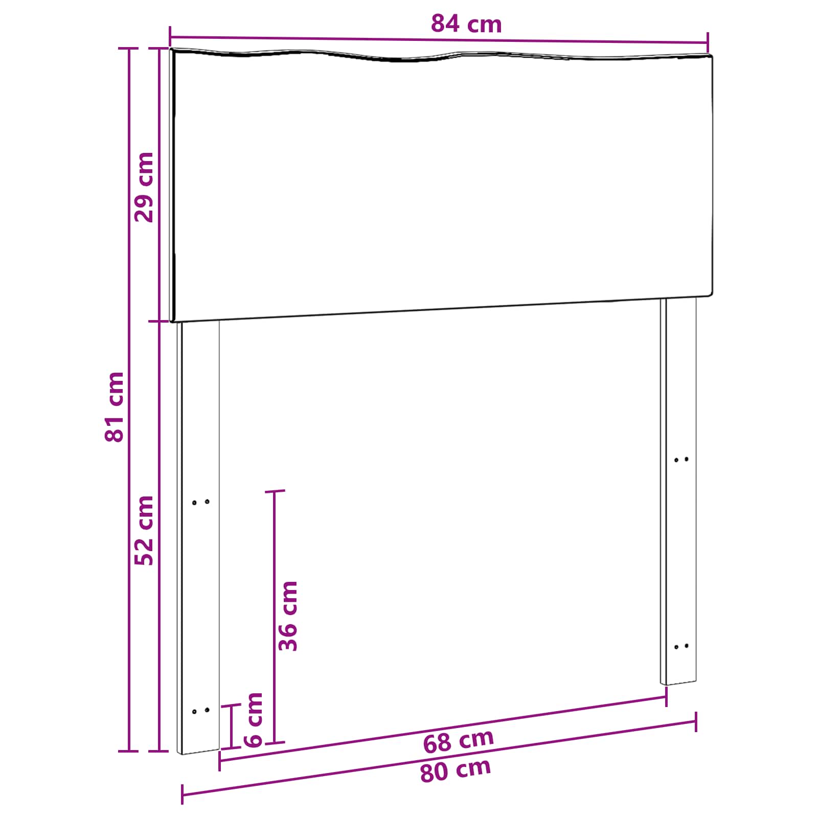 Luonnonreunainen sängynpääty ROSTOCK valkoinen 80 cm - Image 7
