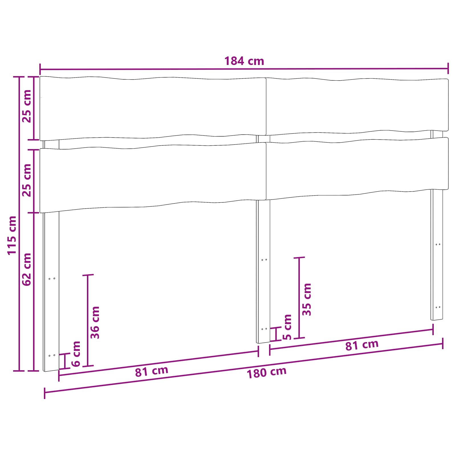 Live Edge Hoofdbord ROSTOCK Wit 180 cm Massief Acaciahout image 7
