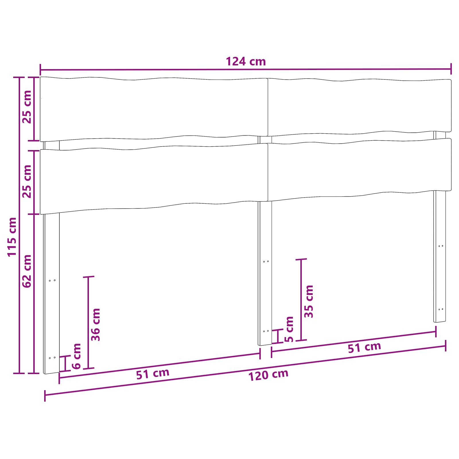 vidaXL Kopfteil mit Live Edge ROSTOCK Dunkelbraun 120 cm – Bild 7
