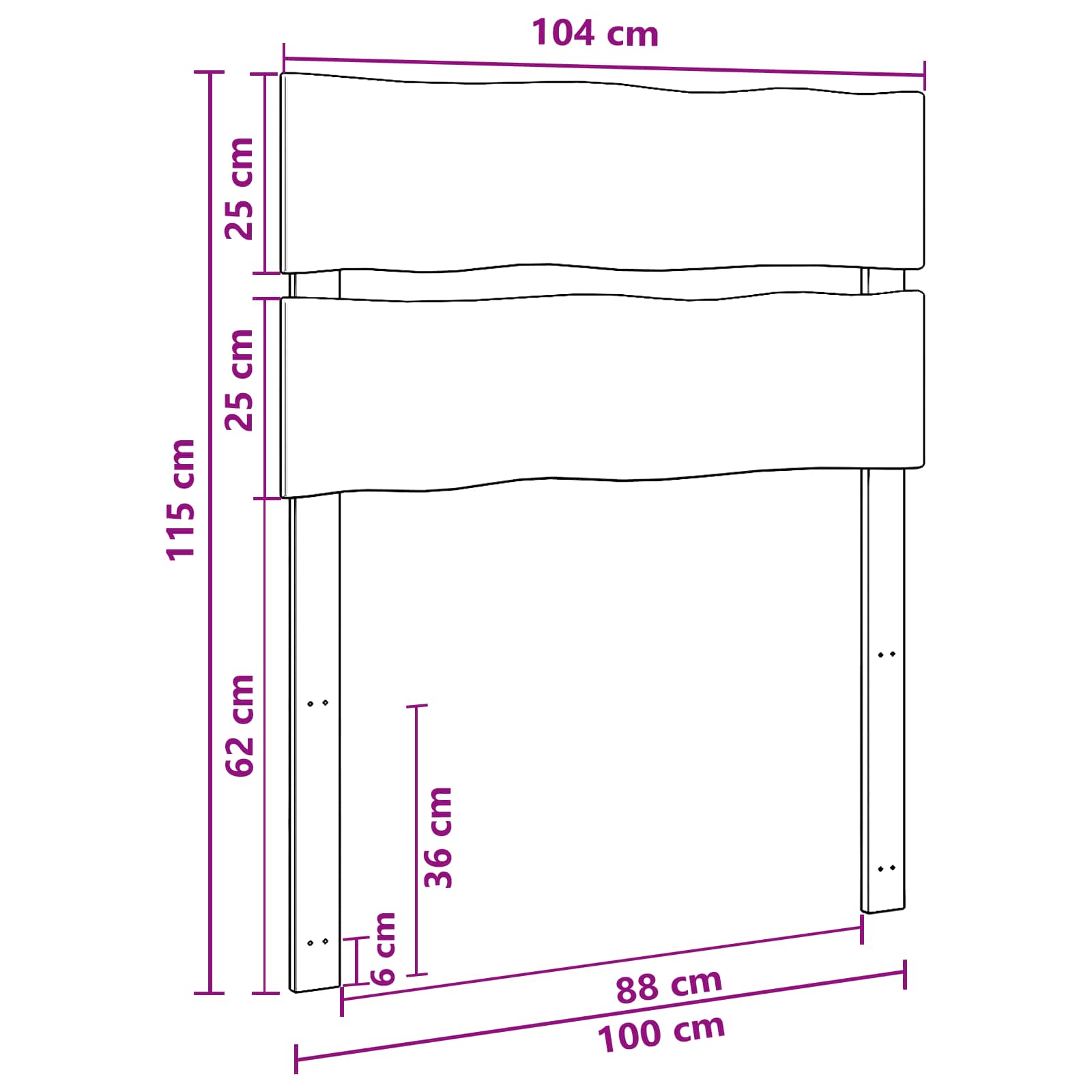Elävä reuna sängynpääty ROSTOCK Tumma ruskea 100 cm - Image 7