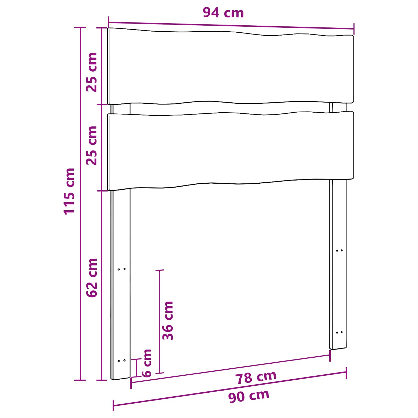 Live Edge Hoofdbord ROSTOCK Naturel 90 cm Massief Acaciahout image 7