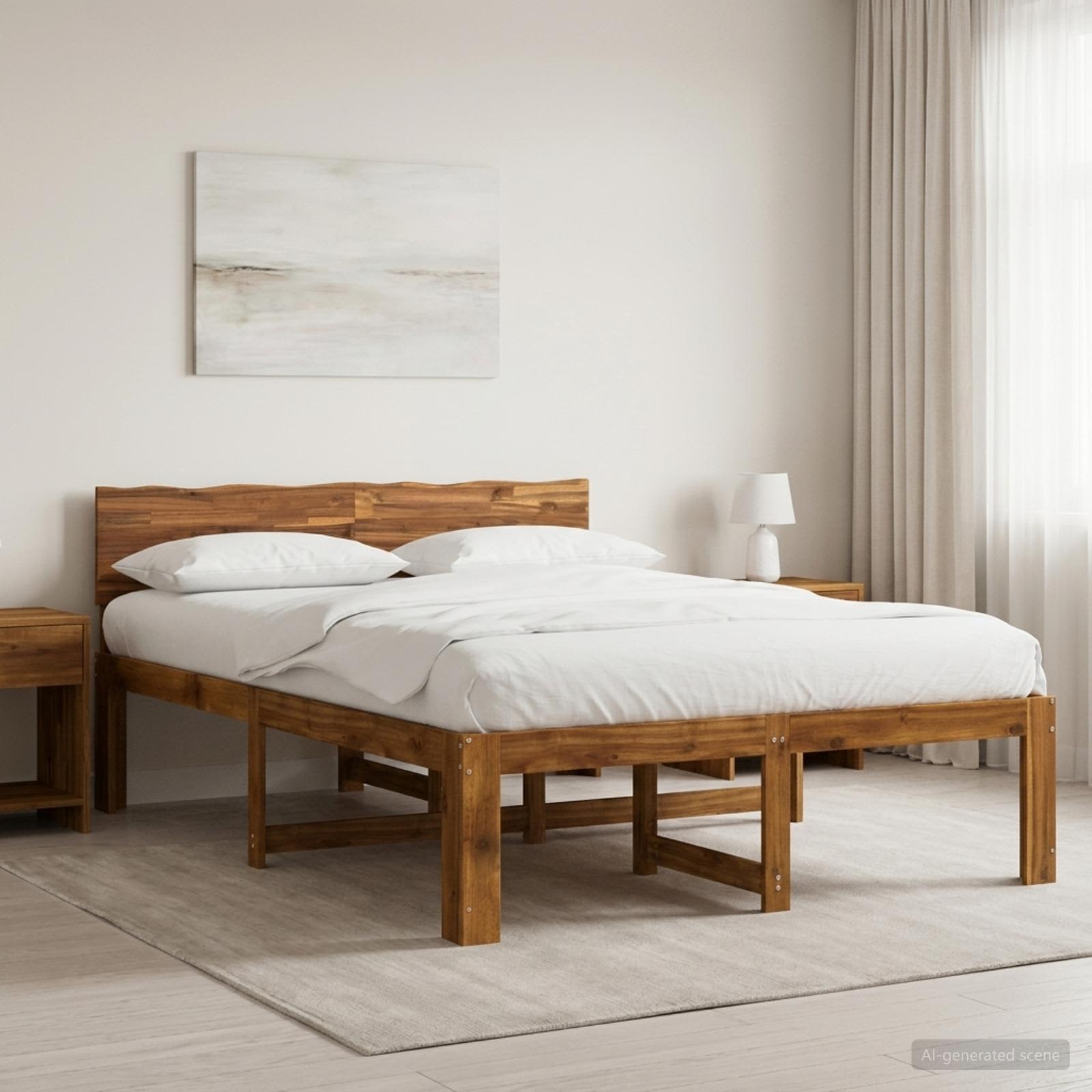 Parivuodekehys päädyn kanssa ROSTOCK Luonnollinen 140 x 200 cm
