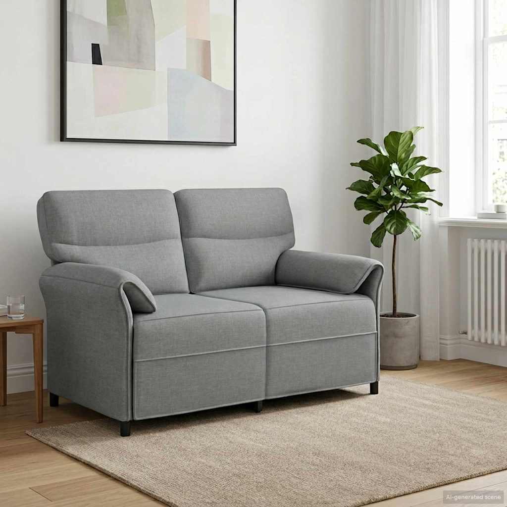 vidaXL Canapea 100% poliester, cadru din metal, MDF, placaj
