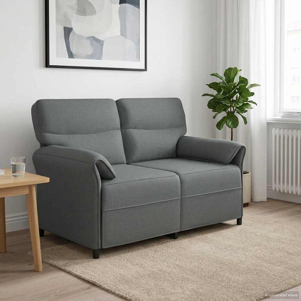 vidaXL Canapea 100% poliester, cadru din metal, MDF, placaj