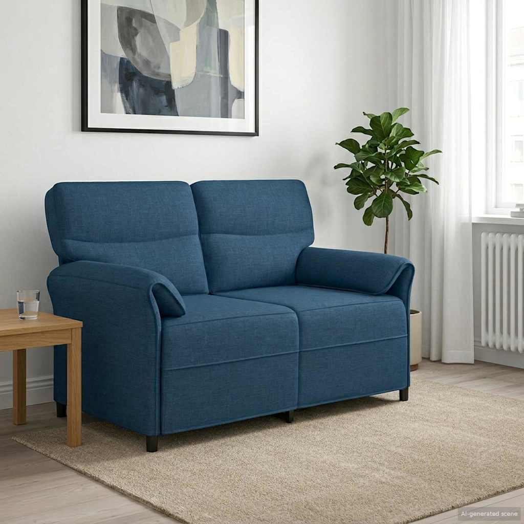 vidaXL Canapea 100% poliester, cadru din metal, MDF, placaj
