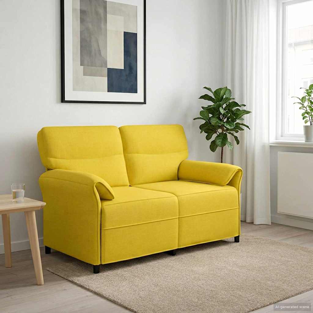 vidaXL Canapea 100% poliester, cadru din metal, MDF, placaj
