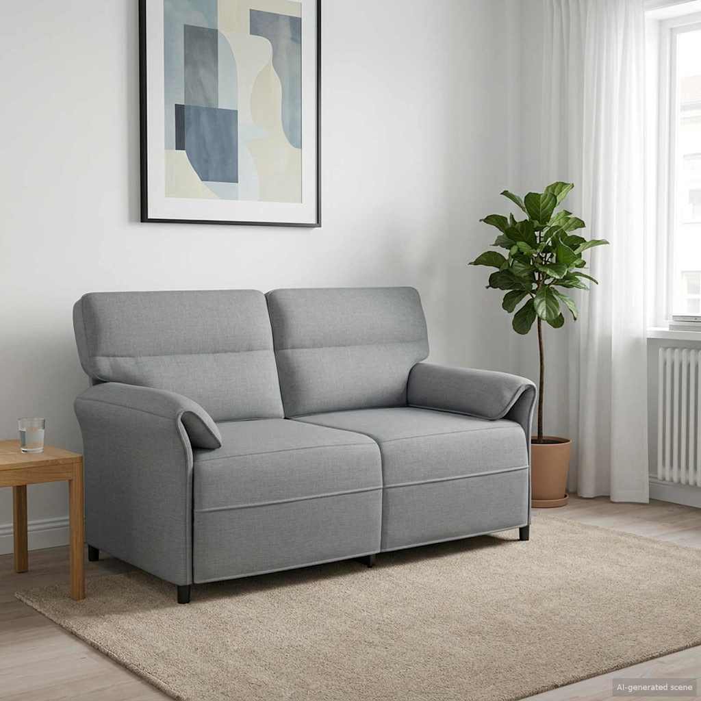 vidaXL Canapea 100% poliester, cadru din metal, MDF, placaj
