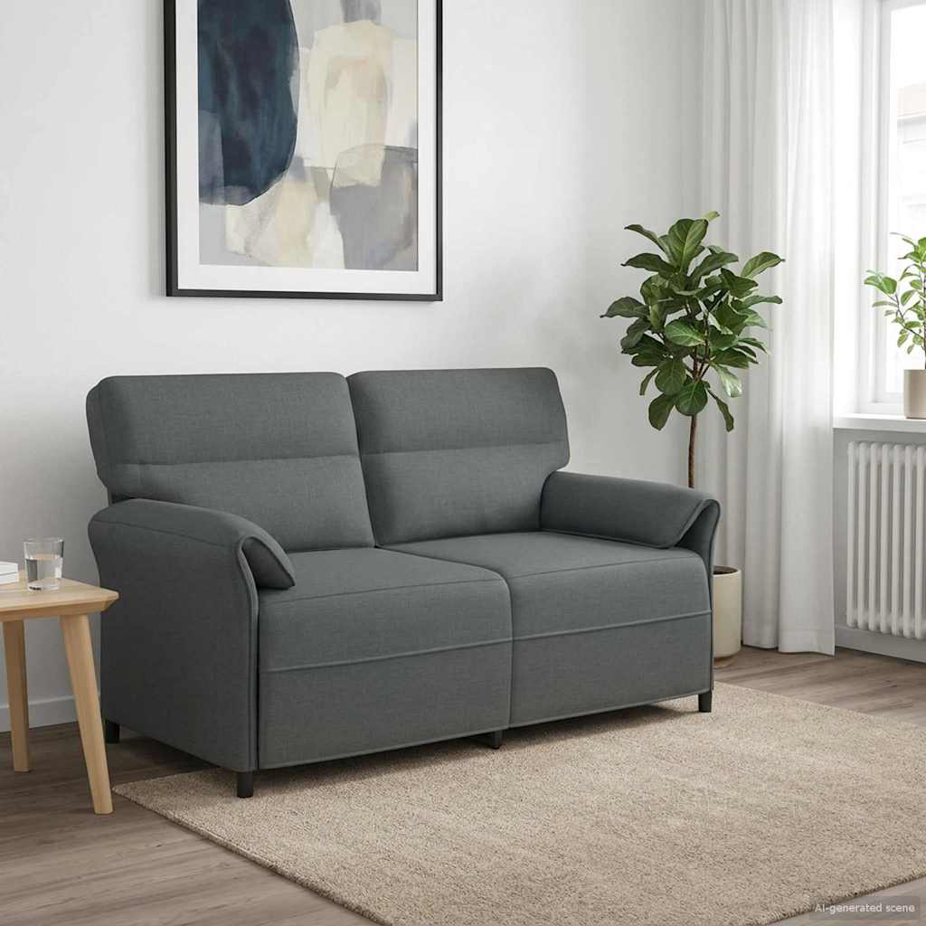vidaXL Canapea 100% poliester, cadru din metal, MDF, placaj