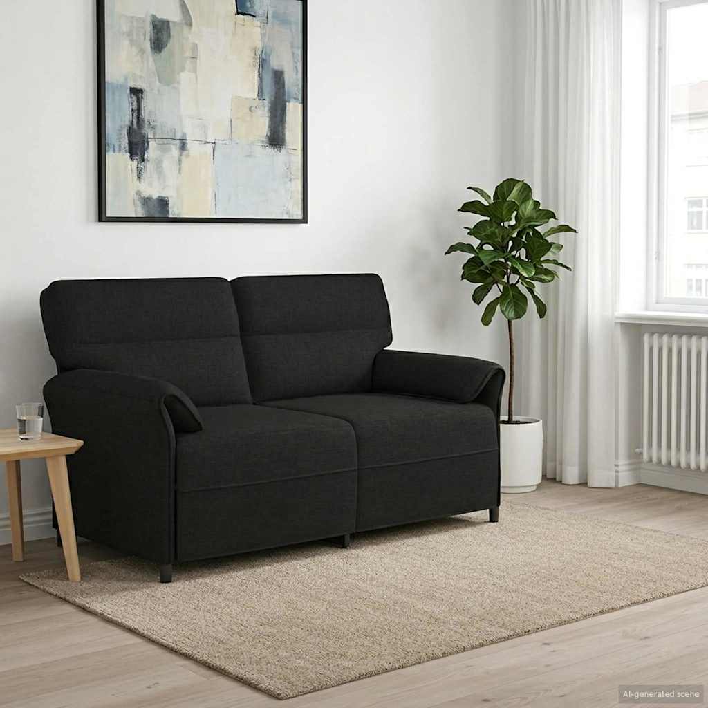 vidaXL Canapea 100% poliester, cadru din metal, MDF, placaj