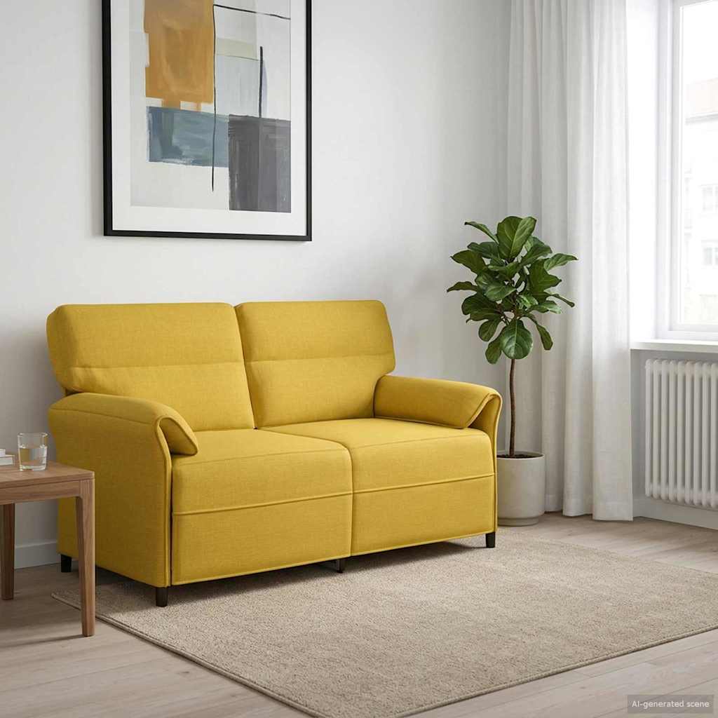 vidaXL Canapea 100% poliester, cadru din metal, MDF, placaj