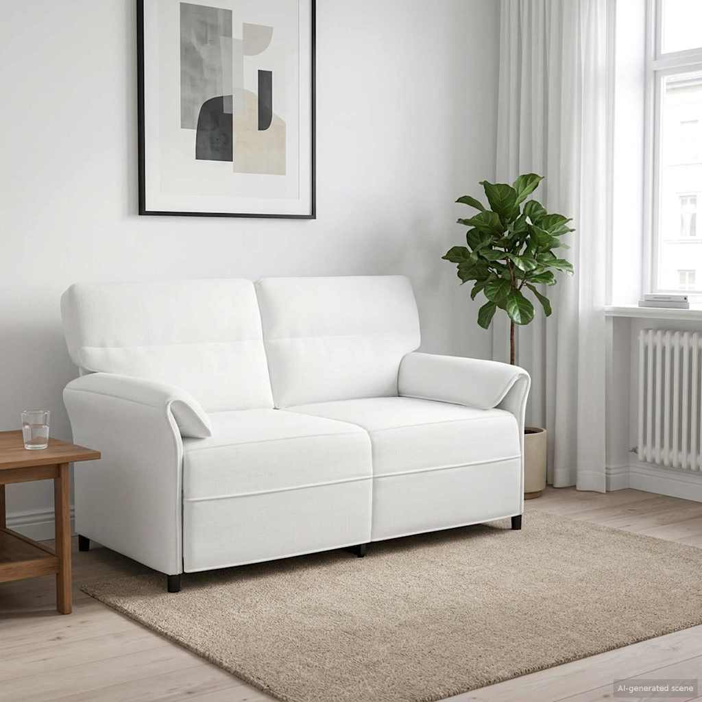 vidaXL Canapea 100% poliester, cadru din metal, MDF, placaj