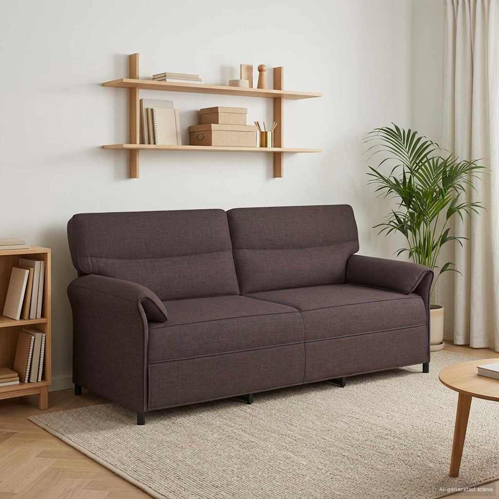vidaXL Canapea 100% poliester, cadru din metal, MDF, placaj