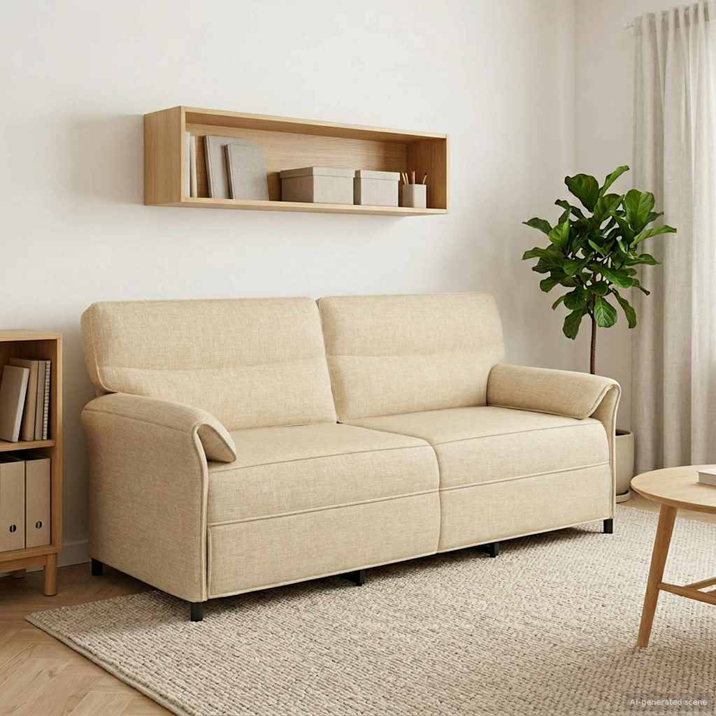 vidaXL Canapea 100% poliester, cadru din metal, MDF, placaj