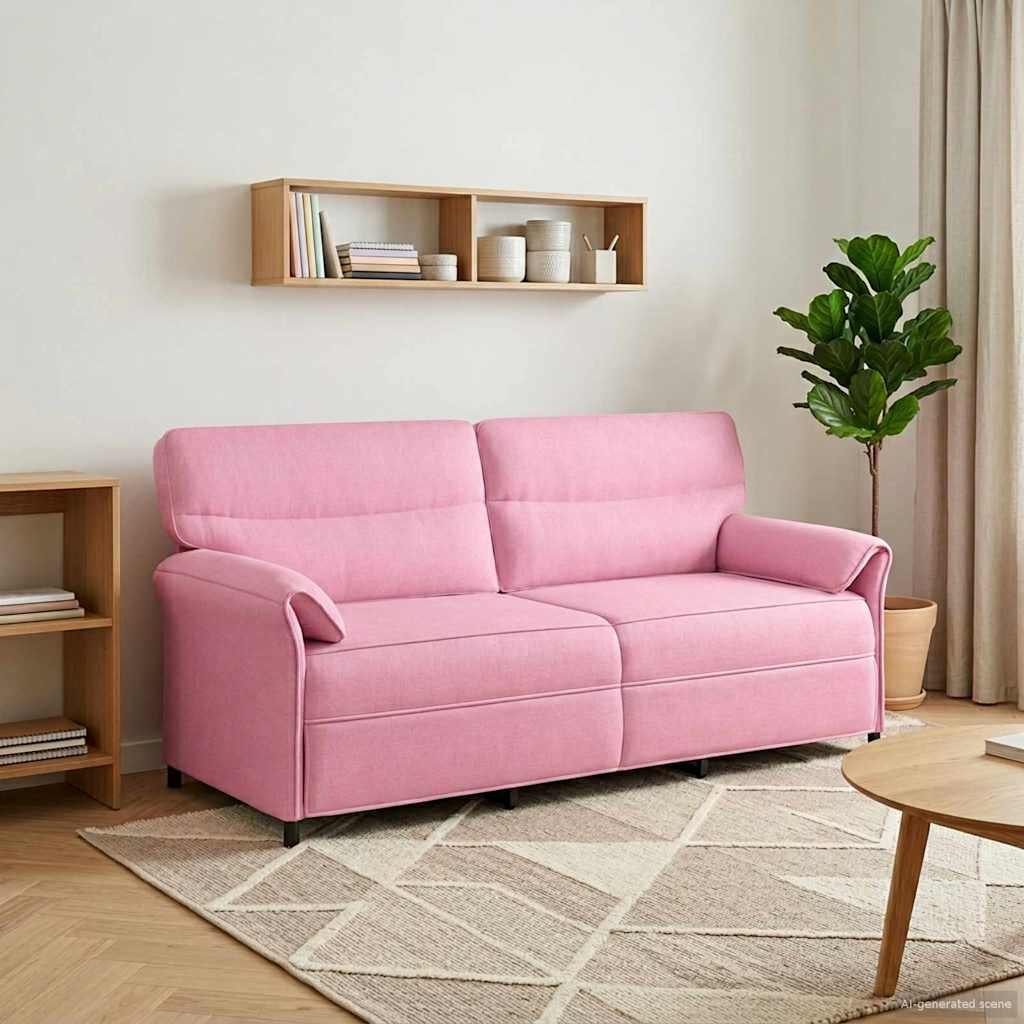 vidaXL Canapea 100% poliester, cadru din metal, MDF, placaj