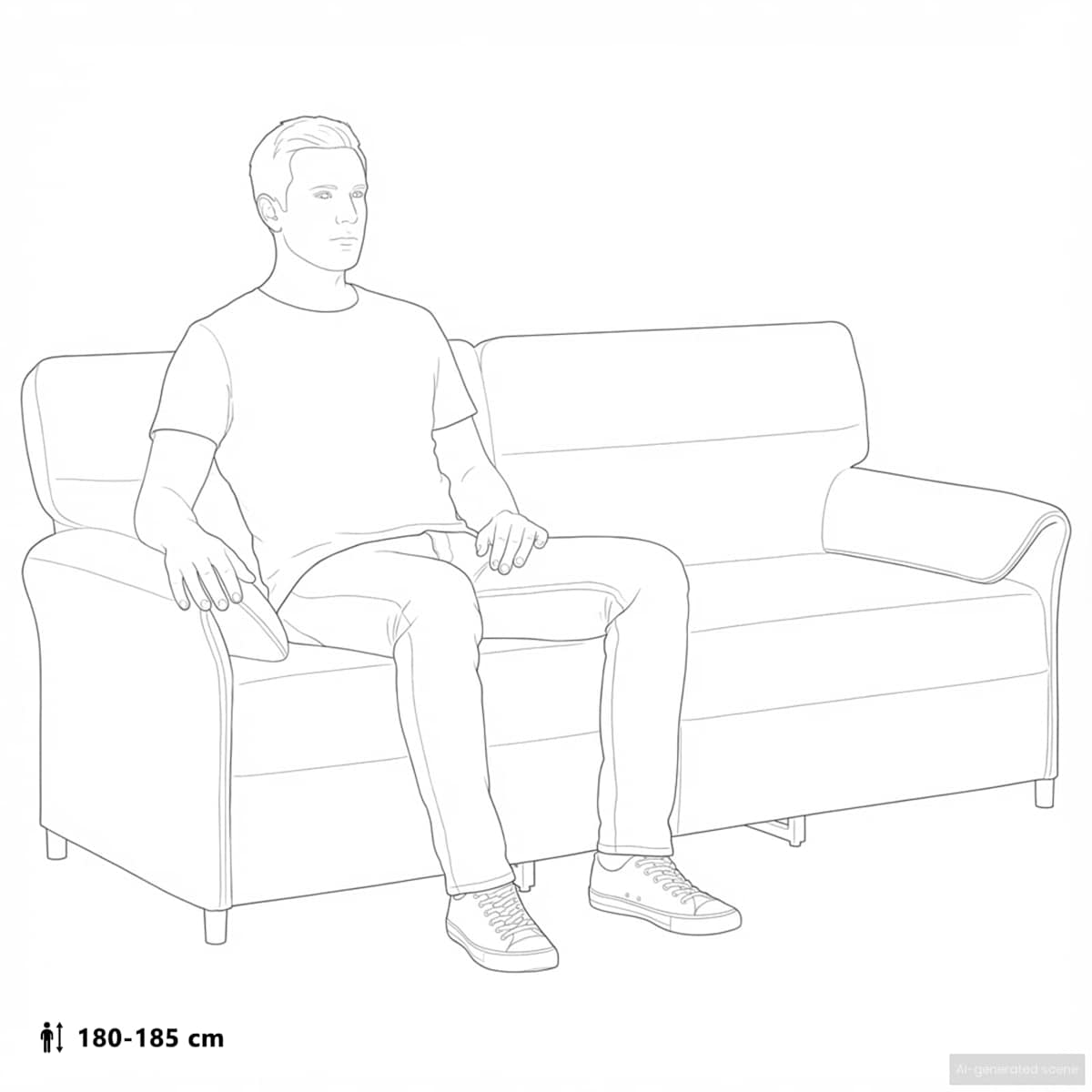 Sofa 198 x 83 x 95 cm Stof - Billede 9