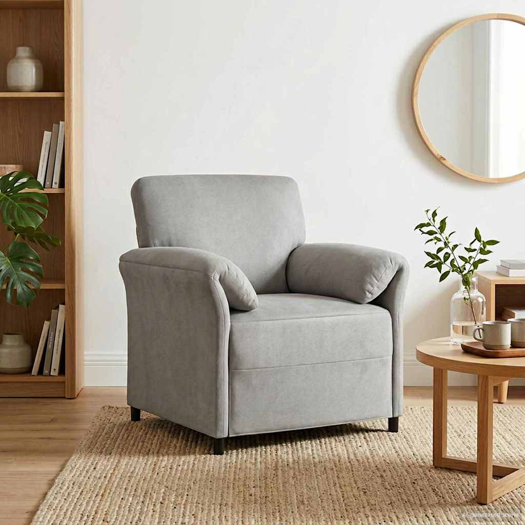 vidaXL Sofa cu un loc Gri deschis 88 x 83 x 95 cm Catifea