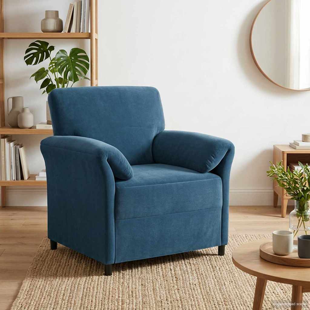 vidaXL Sofa cu un loc albastru 88 x 83 x 95 cm Catifea