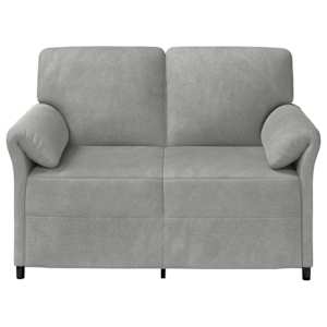 Sofa pro dvě osoby Světle šedá 138 x 83 x 95 cm Samet - obrázek 3
