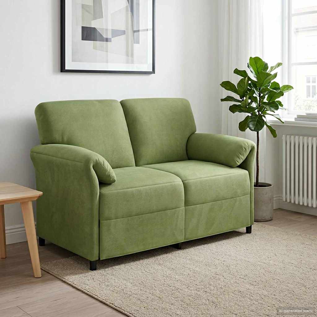 Kavč za 2 osebi Svetlo zelena 138 x 83 x 95 cm Žamet