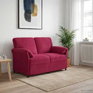 Kavč za 2 osebi Vinorodna rdeča 138 x 83 x 95 cm Žamet