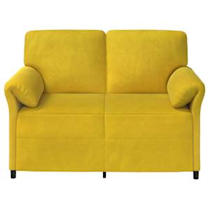 Sofa pro dvě osoby Žlutá 138 x 83 x 95 cm Samet - obrázek 3