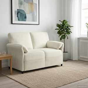 Sofa pro dvě osoby Krémová 138 x 83 x 95 cm Samet - obrázek 1