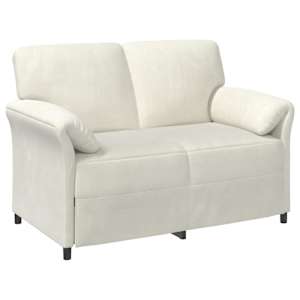 Sofa pro dvě osoby Krémová 138 x 83 x 95 cm Samet - obrázek 2