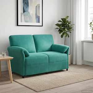 Sofa pro dvě osoby Tyrkysová 138 x 83 x 95 cm Samet - obrázek 1