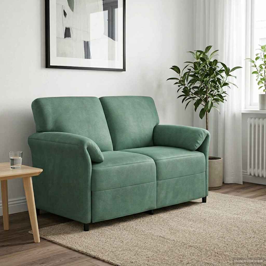 vidaXL Canapea cu 2 locuri Verde Mării 138 x 83 x 95 cm Catifea