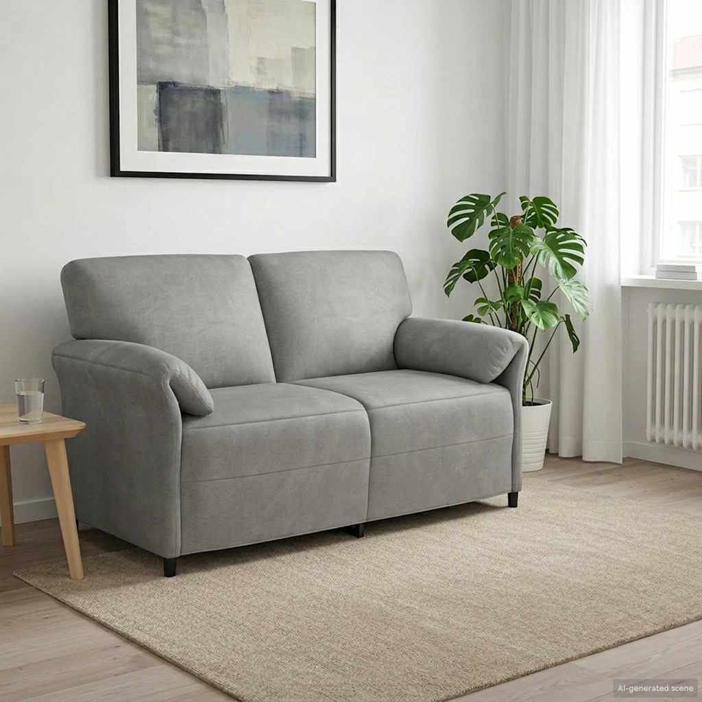 vidaXL Kavč za 2 osebi Svetlo siva 158 x 83 x 95 cm Žamet