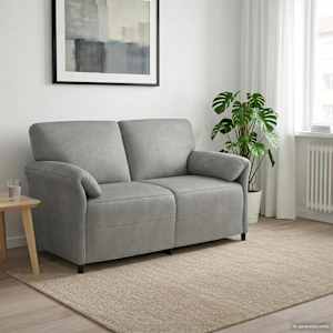 Sofa pro dvě osoby Světle šedá 158 x 83 x 95 cm Samet - obrázek 1