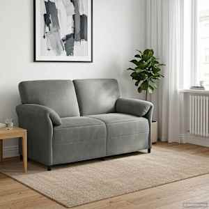 Sofa pro dvě osoby Tmavě šedá 158 x 83 x 95 cm Samet - obrázek 1