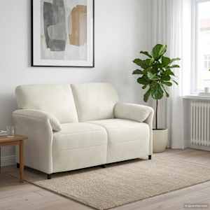 Sofa pro dvě osoby Krémová 158 x 83 x 95 cm Samet - obrázek 1