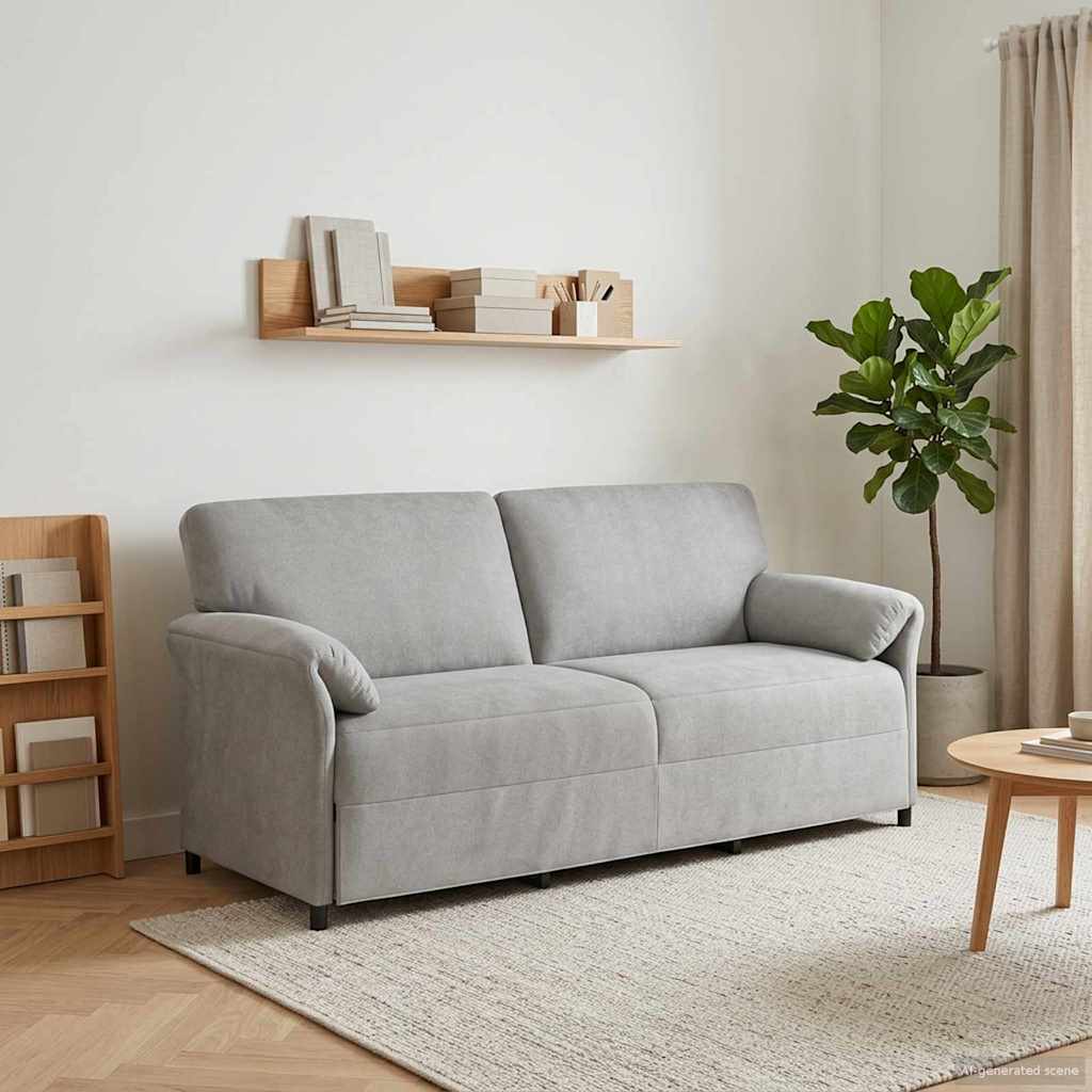 vidaXL Sofa cu 3 locuri Gri deschis 198 x 83 x 95 cm Catifea