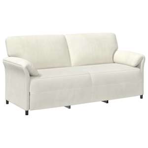 3-místné sofa Krémová 198 x 83 x 95 cm Samet - obrázek 2