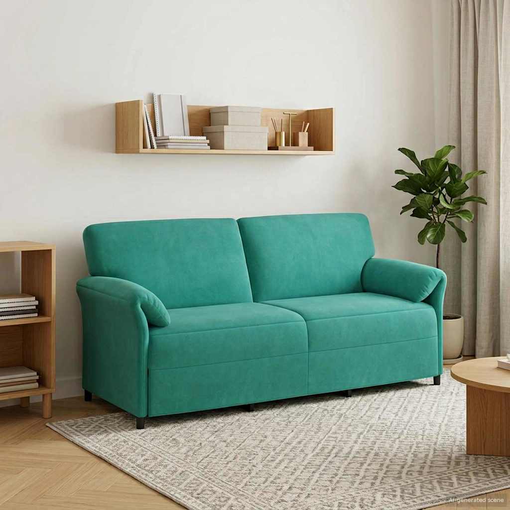 vidaXL Sofa cu 3 locuri Turcoaz 198 x 83 x 95 cm Catifea